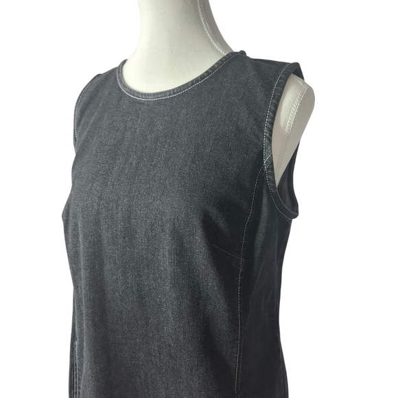 Ralph Lauren Black Stretch Denim Mini Dress With Pockets, Size 12 - Picture 6 of 10